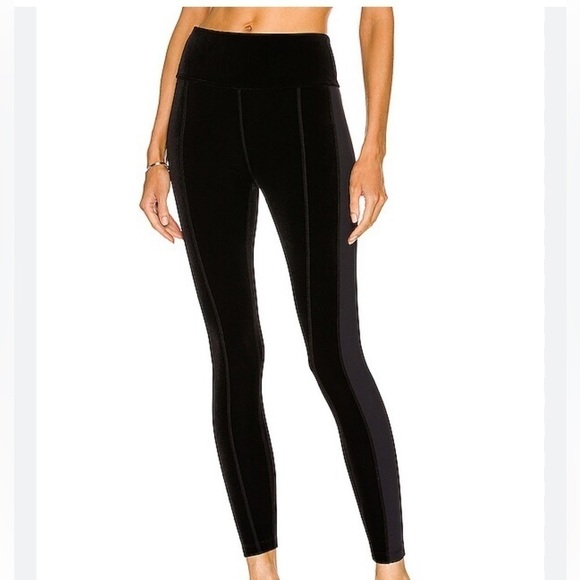 ALALA velvet tight black legging with side stripe detailing NWT Sz-2X. E6 - Picture 2 of 13